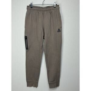 Reebok Sweatpants Men’s Small Adult Tan Jogger Pants Pockets Outdoors Crossfit